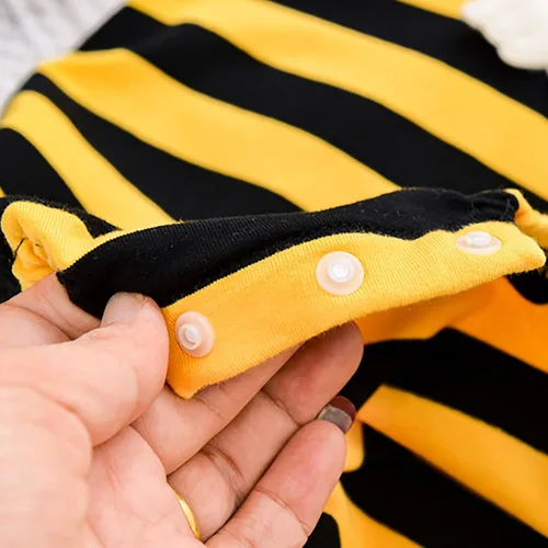 Vista 4 de TBUIALL Body unisex para bebé, niños y niñas, chaleco a rayas, body de manga corta, cuello redondo, súper suave, mameluco de algodón de 3 a