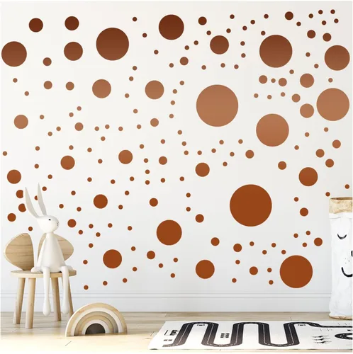 Vista 21 de Más de 500 calcomanías de pared de círculos de lunares surtidos para dormitorio de niños, sala de estar, aula, sala de juegos, calcomanías de pared