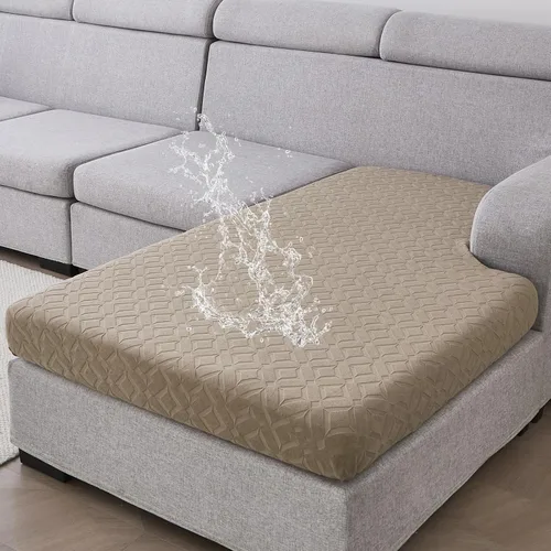 Vista 10 de Genina Fundas de cojín para sofá impermeables, fundas elásticas para sofá seccional, funda de cojín lavable, antideslizante, con parte inferior