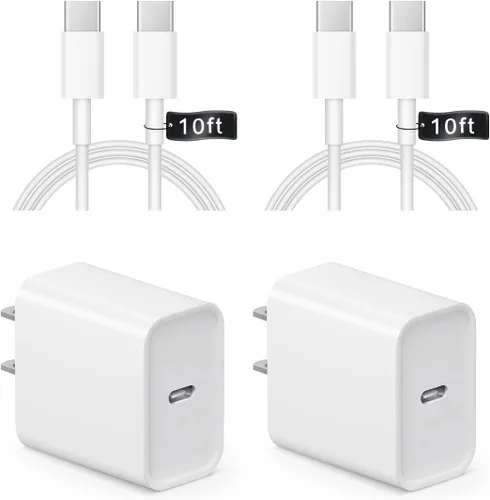Vista 21 de Cargador para iPhone 17 16 15 de carga rápida - 2 unidades, 20 W, USB C, bloque de carga con cable tipo C de 6 pies compatible con iPhone 17/17