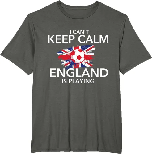 Vista 6 de I Can't Keep Calm England Is Playing - Camiseta para amantes del fútbol, Negro