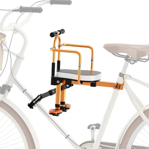 Vista 8 de Asiento de bicicleta para niños, nuevo asiento de bicicleta infantil de aleación de aluminio, asientos de bicicleta para niños plegables portátiles