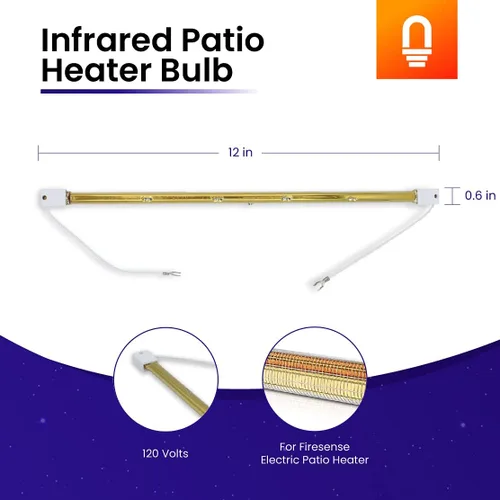 Vista 2 de Lumenivo Reemplazo infrarrojo de la bombilla del calentador del patio de 1500W para el calentador eléctrico del patio Firesense