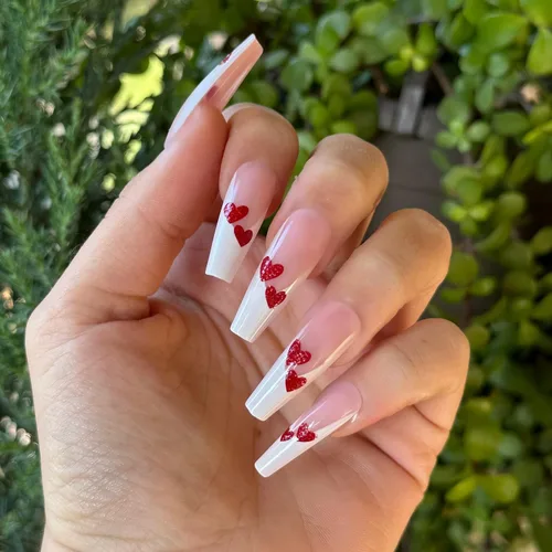 Vista 8 de GOLD VIBES - Uñas a presión de Lavaa Beauty Punta dorada con purpurina degradada Ataúd extra largas Vibes de oro