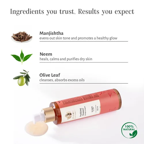 Vista 2 de Shankara Limpiador purificador para mujeres con lavanda, hamamelis y hoja de olivo, limpiador facial perfecto para eliminar el maquillaje