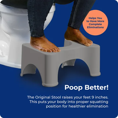 Vista 3 de Squatty Potty The Original - Taburete de inodoro para baño, color gris, 9 pulgadas