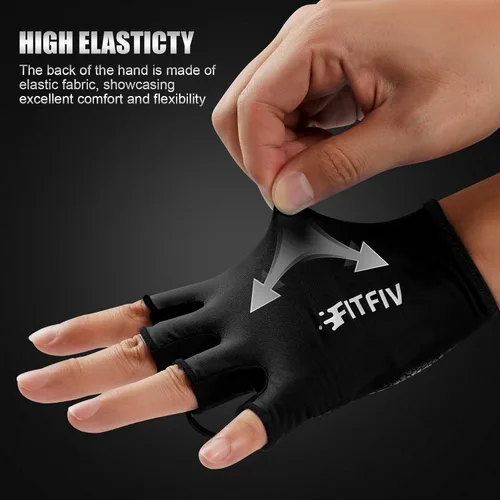 Vista 2 de Guantes de ciclismo para hombres y mujeres, guantes de ciclismo de medio dedo, guantes de bicicleta, guantes de entrenamiento adecuados
