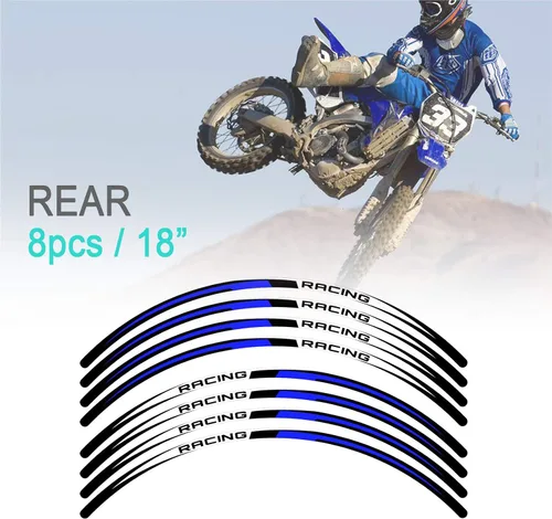 Vista 5 de KETABAO MX - Cinta adhesiva para llanta de bicicleta R02, 21, 18 pulgadas, compatible con YZ125X YZ250X YZ250FX YZ450FX (azul)