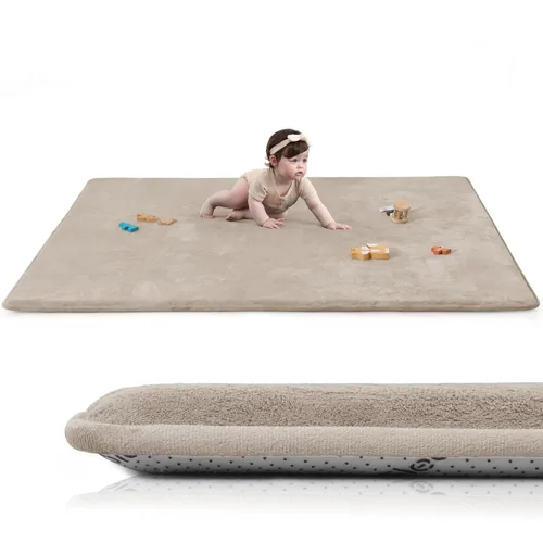 Vista 38 de Tapete de juego ultra suave para bebé, tapete redondo de espuma elástica de 1.3 pulgadas de grosor de 47 pulgadas para niños pequeños, parte trasera