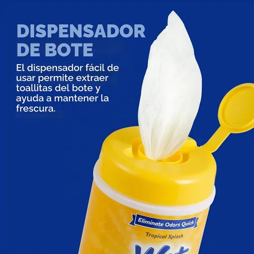 Vista 4 de Wet Ones Toallitas desodorizantes para perros para mascotas, salpicaduras