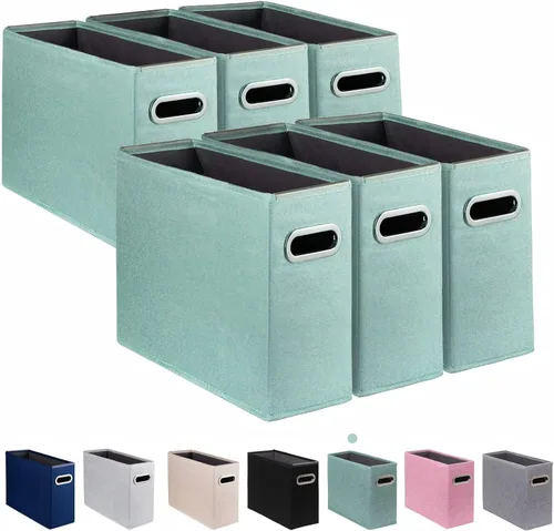 Vista 17 de Paquete de 2 cajas de almacenamiento de archivos tamaño carta plegables, organizador de carpetas colgantes de tela, soporte portátil para documentos