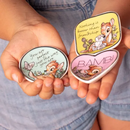 Vista 2 de Disney Bambi - Juego de platos para baratijas - Bandeja para joyería de anillos - Mini bandejas de cerámica para baratijas, juego de regalo de 3