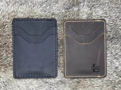 Vista 5 de Front Pocket Minimalist Leather Slim Wallet, Medium Size-Crazy Horse