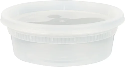 Vista 11 de Restaurantware -Asporto - Cajas para llevar de 8 onzas, 25 recipientes redondos para sopa para microondas - Tapas de plástico transparente