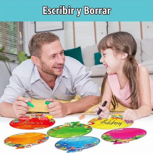 Vista 5 de 50 recortes de globos, impresión de doble cara con detalles de globos, recortes de tablón de anuncios, decoración de aula en 10 diseños