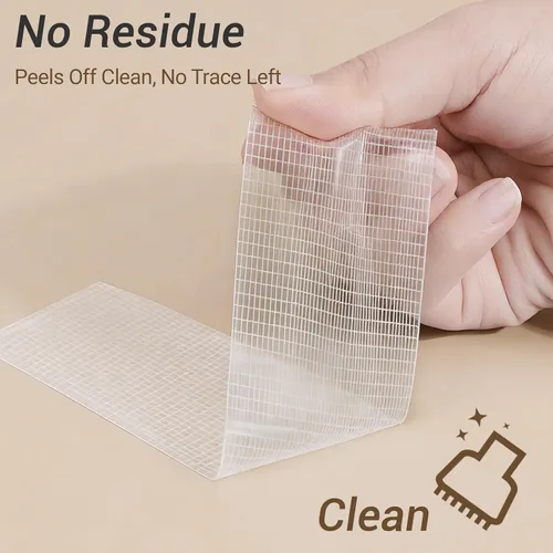 Vista 3 de iCAGY Cinta de tela ultra fina de doble cara, resistente adhesivo fuerte, extraíble, sin residuos, para pared, piso, alfombras, manualidades, álbum