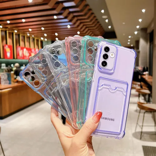 Vista 7 de Tuokiou Funda para Samsung Galaxy A14 5G, Fundas Protectoras Transparentes con Ranura para Tarjetas, Funda Cartera de TPU Suave Ajustada Resistente