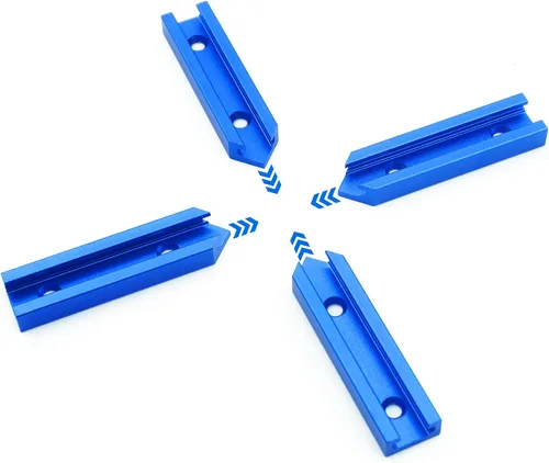 Vista 6 de 2 rieles en T para carpintería con tornillos, herramientas de carpintería de aleación de aluminio, perfil de doble corte, rieles en T universales