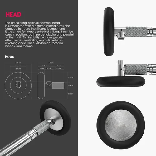 Vista 4 de Instrumentos de MDF, Babinski Telescoping 2.0® Martillo de reflejo neurológico con cepillo incorporado para respuestas cutáneas y superficiales