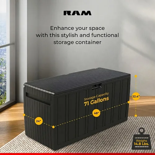Vista 3 de Ram Quality Products Cubierta de plástico de 71 galones para almacenamiento