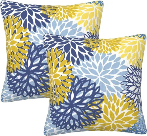 Vista 23 de Juego de 2 fundas de almohada de primavera y verano, diseño de libélula y flor, fundas para sofá, oficina, dormitorio, decoración del hogar, 16 x 16