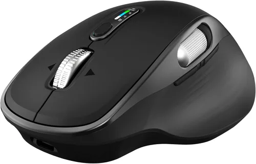 Vista 10 de Ratón inalámbrico recargable con desplazamiento lateral Bluetooth para computadora portátil, mouse programable multidispositivo, desplazamiento