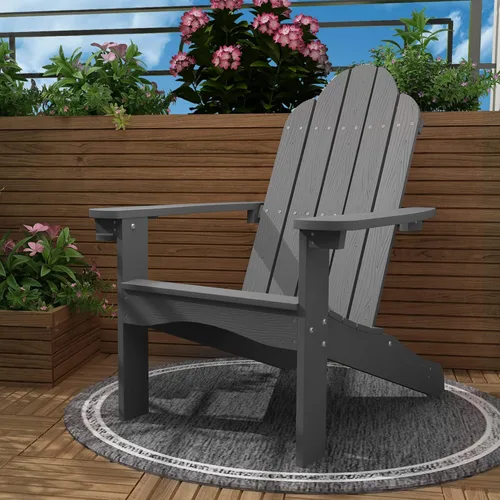 Vista 27 de LUE BONA HDPS Sillas Adirondack, 1 silla, patio exterior de larga duración para todas las estaciones, soporte para tazas oculto, 350 libras, azul