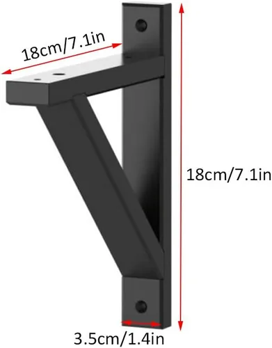 Vista 2 de Soporte de estante triangular de madera maciza para decoración de pared de fondo de TV, soporte de estante de ángulo recto, soportes flotantes
