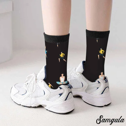 Vista 6 de Samgula Crew Socks for Woman Size 6-8 Tropical Wildlife Bright Teal Girls Socks