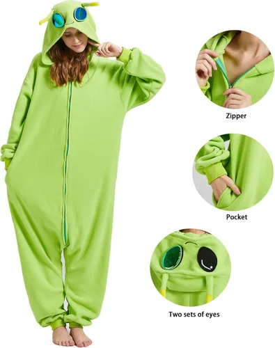 Vista 4 de EROTYWE Adult Onesie Pajamas Party Cosplay Costume Halloween Christmas Cosplay Costumes Homewear Jumpsuit
