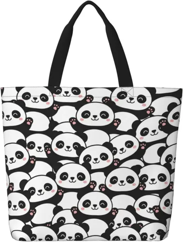 Vista 37 de Famame Canvas Tote Bag Large Women Casual Shoulder Bag Handbag Reusable Multipurpose Shopping Grocery Bag