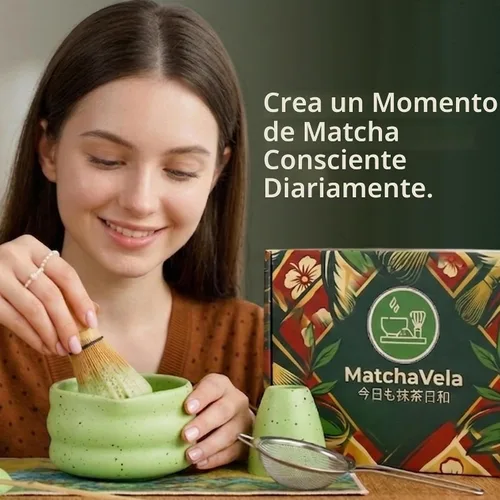 Vista 3 de Juego de batidor Matcha - 5 piezas Kit de té japonés