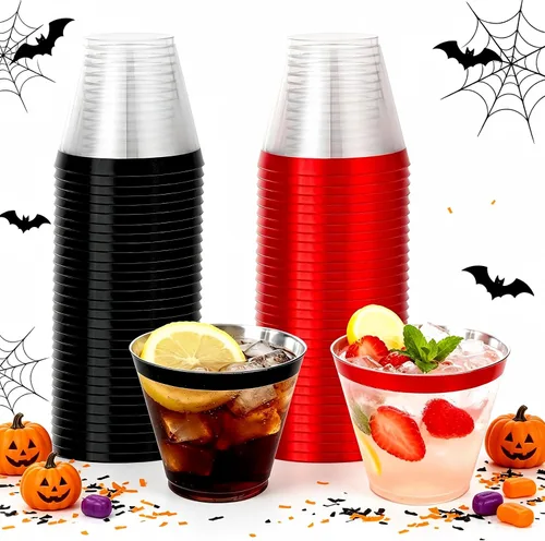 Vista 12 de WELLIFE 50 vasos de plástico dorados de 12 onzas, tazas de fiesta A-Oro