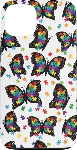 Vista 7 de Funda con patrón de rompecabezas de mariposa para iPhone 17
