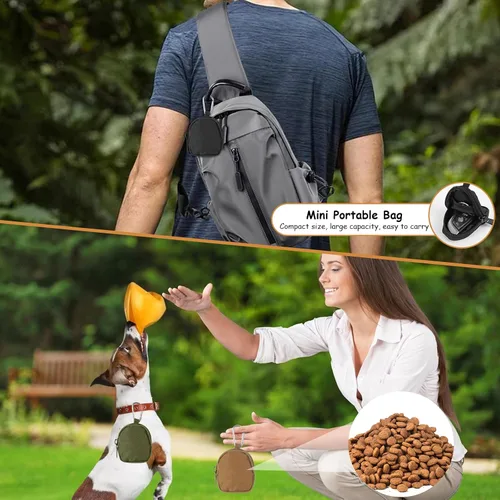 Vista 6 de Tucnoeu Bolsa de premios para perros de 3 piezas, bolsa de recompensa de entrenamiento para perros, bolsa impermeable para perros pequeños