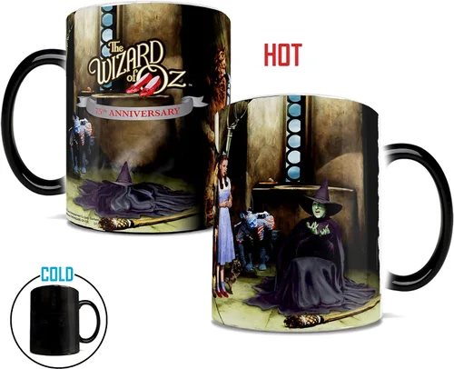 Vista 5 de Morphing Mugs Wizard of Oz - Taza de cerámica para el 75 aniversario (bruja fundida), color negro