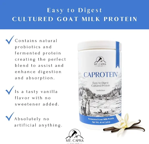 Vista 3 de Mt. Capra Caproteína Concentrado de proteína de caseína, proteína de leche de cabra fermentada de cabras alimentadas con pasto, extremadamente