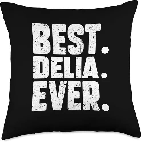 Vista 5 de Delia Birthday Gift For Girls And Women Divertido nombre personalizado Best. Delia. Ever. Almohada de broma, 16 x 16 pulgadas, multicolor