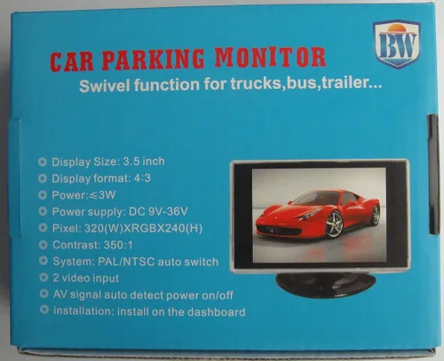 Vista 2 de BW Monitor LCD TFT de 3,5 pulgadas para automóvil/automóvil