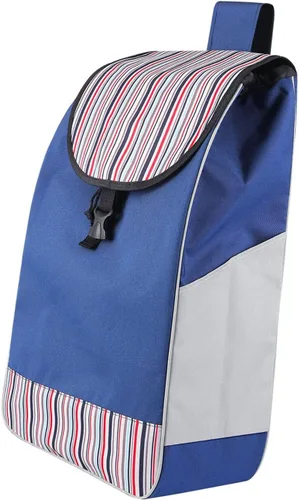 Vista 8 de Bolsa de repuesto para carrito de compras, bolsa de carrito de compras de 38 litros con botones a presión, bolsa de almacenamiento impermeable