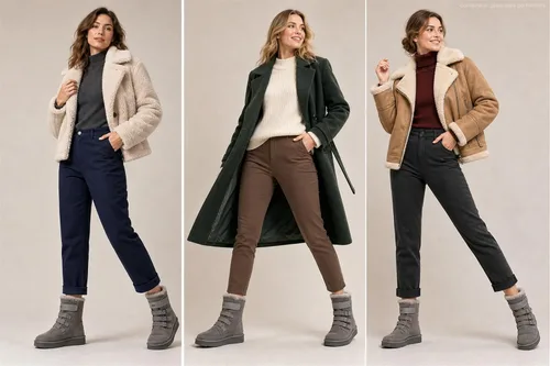 Vista 5 de Aumu - Botas de nieve de invierno para mujer Beige