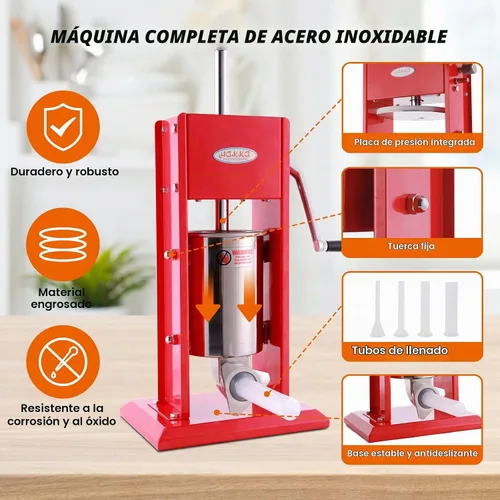 Vista 2 de Hakka - Máquina de salchichas vertical de acero inoxidable (7 libras/3 litros (CV-3))