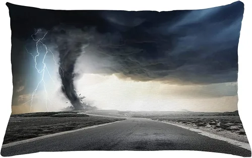 Vista 7 de SPXUBZ Funda de almohada de algodón con diseño de copo de nieve azul, Feliz Navidad, decoración del hogar, funda de cojín rectangular
