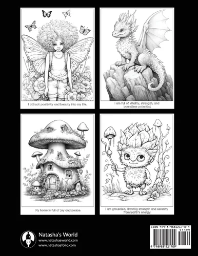 Vista 2 de Mythical Affirmations A Coloring Book filled with Mythical Beings, Serene Scenes and Affirmations