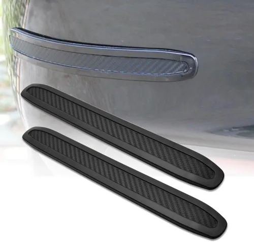 Vista 2 de runmade 4 piezas universales para parachoques trasero de automóvil, camión, SUV, protector lateral antiarañazos, tiras de goma negras