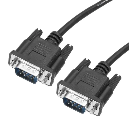 Vista 8 de MECCANIXITY Cable serie DB9 RS232 de 6.6 pies, recto a través RS-232 macho a hembra, cable de extensión de 9 pines para comunicación de datos, negro