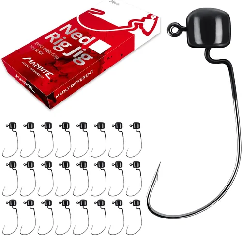 Vista 7 de MadBite by KastKing Ned Rig Jig Heads for Soft Fishing Lure Kits Negro