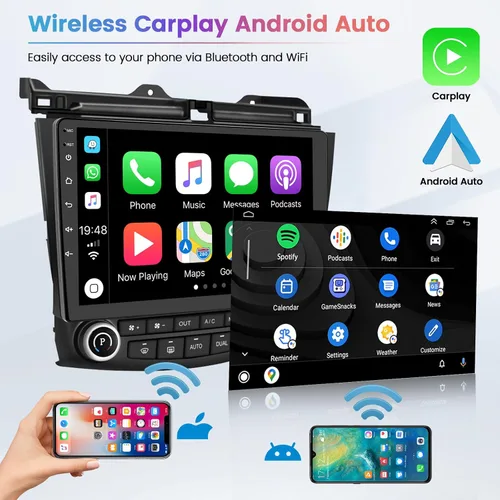 Vista 4 de [Usado] Hikity Para Honda Accord Android 2003-2007 Estéreo de coche, 2+64G 10.1 pulgadas pantalla táctil radio de coche con Apple Carplay