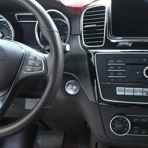 Vista 2 de Plástico ABS de grano de madera de roble para Mercedes Benz GLE GLS ML GL Clase 320 350 400 2012-2019 Control central de automóvil Decoración Panel