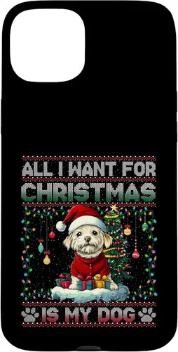 Vista 9 de Maltese Christmas Tree Lights Decorations Dog Lover Xmas Case for iPhone 17